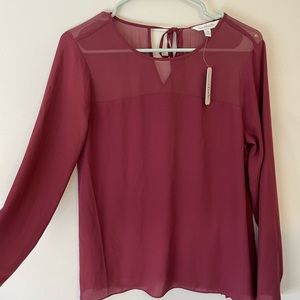 NWT Burgundy Flowy Blouse. Charming Charlie’s. Size Small